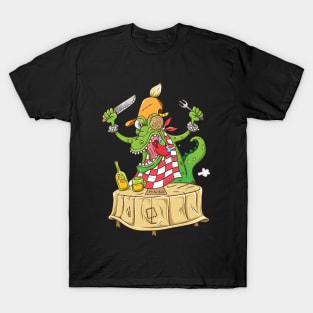 crocodile eating cartoon illustration T-Shirt